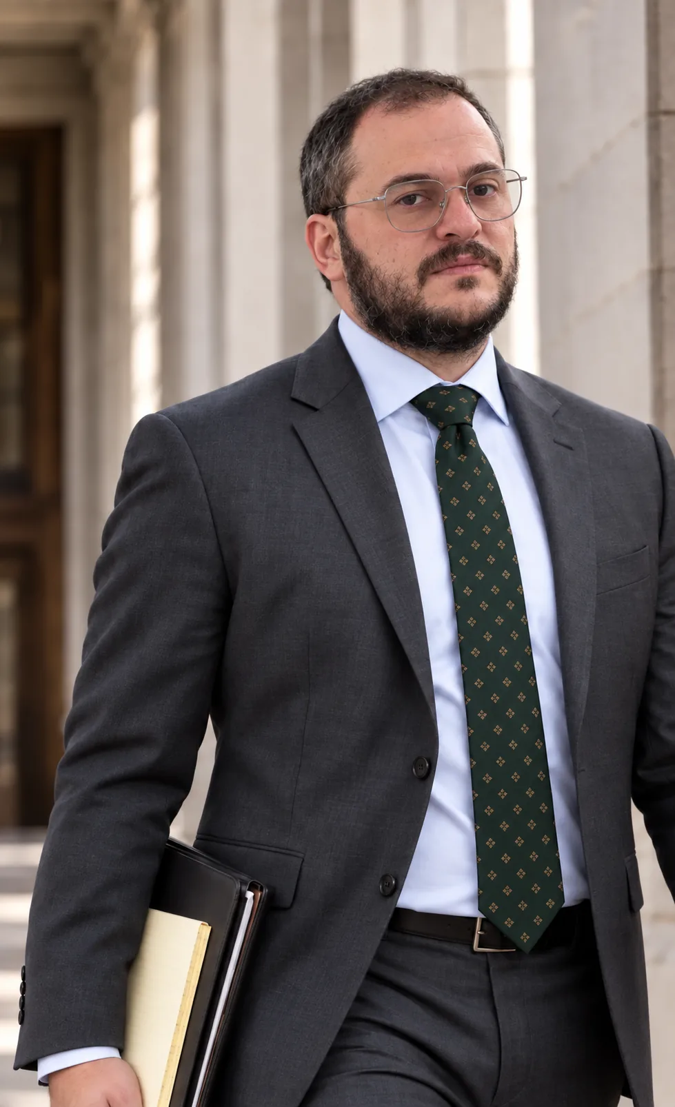 Mikhail Usher, Esq. outside a courthouse